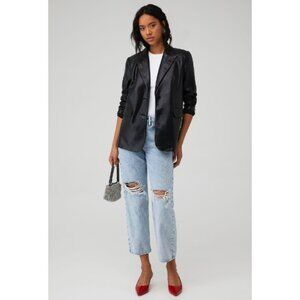 Good American Better Than Leather Blazer Black Women's Size Medium (2)